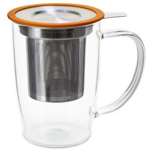 For Life Tall Tea Mug with Infuser - Orange