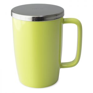 Forlife Dew Brew-in Tea Mug with Basket Infuser and Stainless Steel Lid - Lime