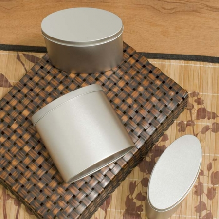 Oval Stainless Steel Tea Tin- 4 oz
